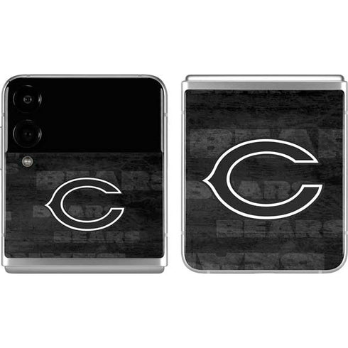 NFL Chicago Bears Black & White Galaxy Z Flip4 5G Skin